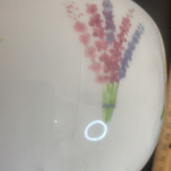 Rosanna Italy White Floral Porcelain Ceramic 18 Ounces Decorator Serving Bowl - Picture 9 of 10